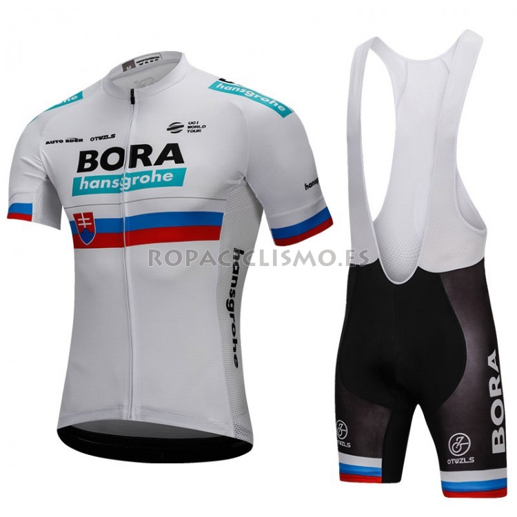 2018 Maillot Bora Campioni Rusia Tirantes Mangas Cortas Blanco